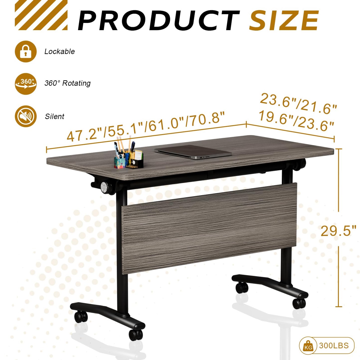 4 Pack Conference Room Tables,Mobile Folding Conference Table with Wheels,Modern Training Locking Rolling Meeting Conference Tables with Flip-Top for Office Classroom Business,6-12 Person,71IN
