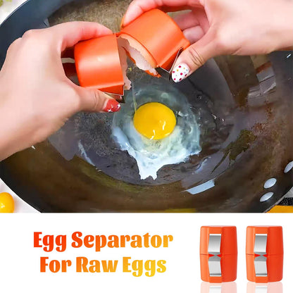 2026 Upgrade Egg Shell Opener Egg Cracker Tool, Eggs Separator Tools for Raw and Hard Boiled Eggs Peeler Shell Remover, Egg Cracking Peeling Tool Cutter Home Kitchen, 2 Pcs, Orange