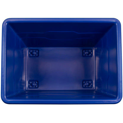 ReadySpace Commercial 16 Bushel Utility Cart with Steel Base, Poly Box Basket Truck, Laundry Cart, and Rolling Trash Bin, 47-Inch x 34.75-Inch x 35.5-Inch, 1000 Pound Weight Capacity, Blue