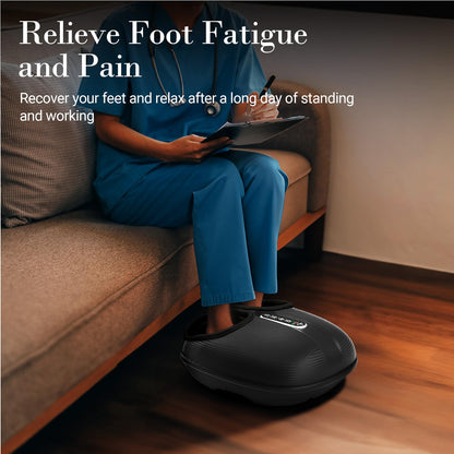 Foot Massager FSA Eligible HSA, Feet Massager with Heat for Plantar Fasciitis Relief, 5 Levels Compression & Vibration Massage for Neuropathy, Christmas Gifts for Women Men, Fits Up to 13"