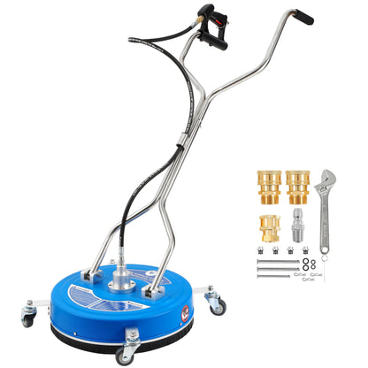 RIDGE WASHER 20’’ Pressure Washer Surface Cleaner, 4500 PSI Surface Cleaner with Dual Handle, Power Washer Surface Cleaner Attachment with Wheels for Cleaning Driveways, Sidewalks, Patios