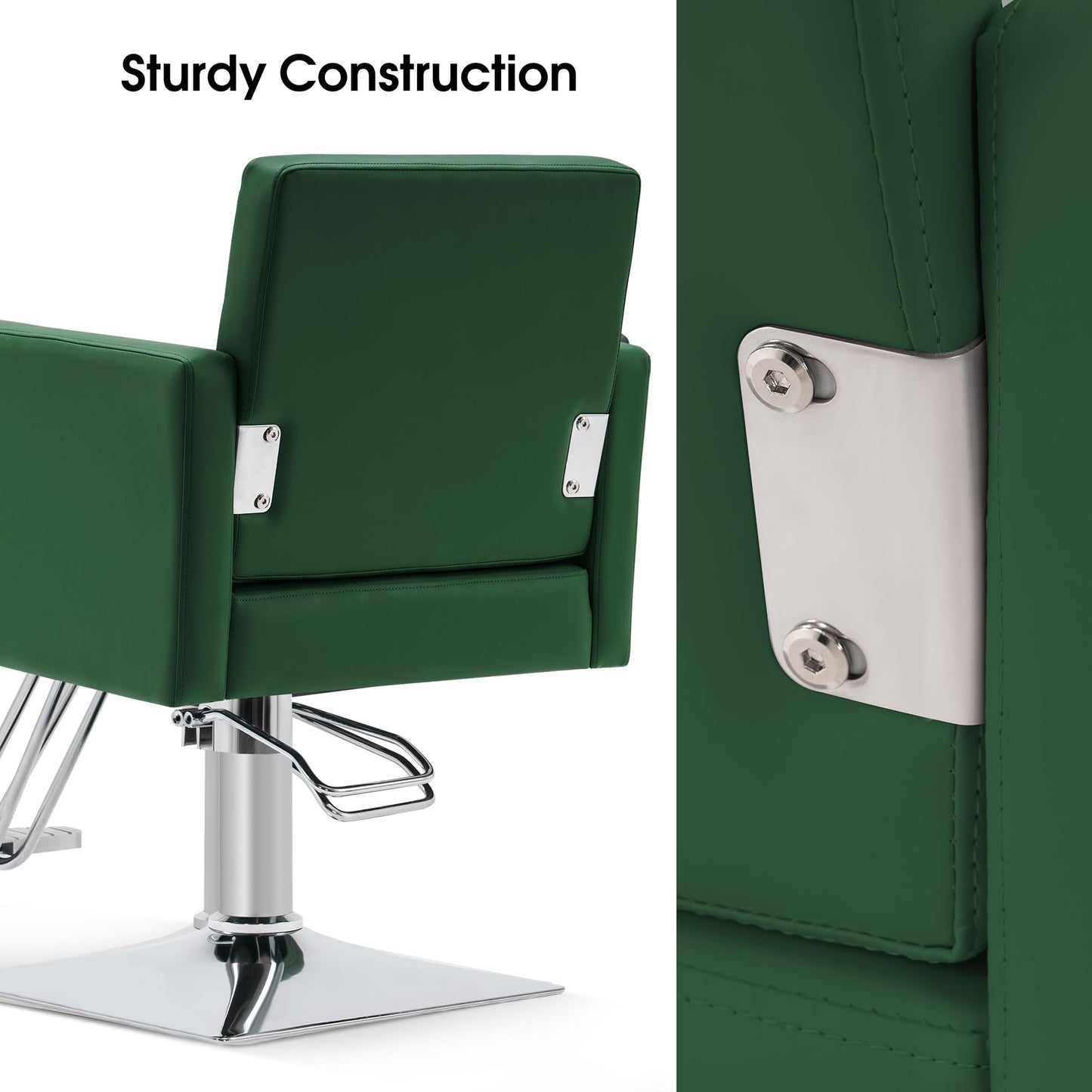 BarberPub Classic Salon Chair for Hair Stylist,Hydraulic Barber Styling Chair,Beauty Salon Spa Equipment 8818 (Green)