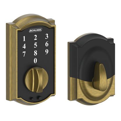 SCHLAGE BE375 CEN 622 Touch Keyless Touchscreen Electronic Deadbolt Lock, Matte Black