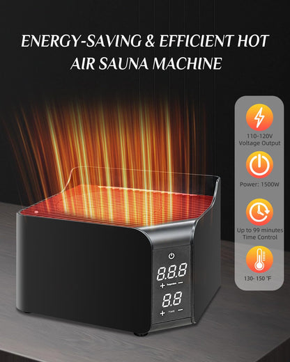 Smartmak Portable Sauna with Infrared 660nm Red Light Therapy Lamp for Home Relaxation, Personal Large Full Body Sauna Spa Tent, 1500W High Power Hot Air Saunas, Folding Chair Indoor Use, 130–150°F