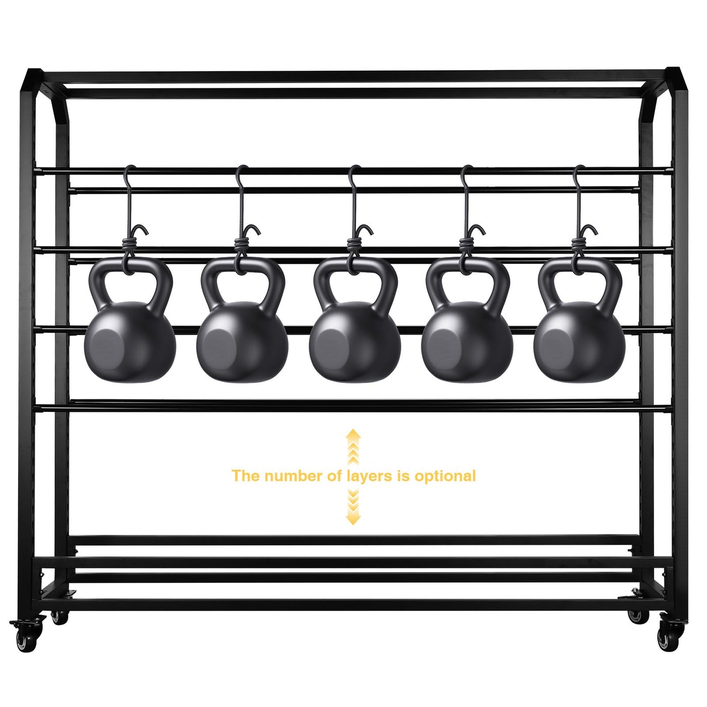 Fabric Roll Storage Rack with Wheel Adjustable Hanging Rod Bracket Display Shelf