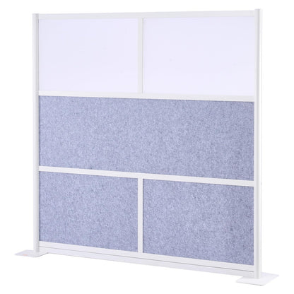 VEVOR Office Divider Privacy Partition, 1-Pack, 70" x 70" Modular Wall Room Divider, PET Workstation Cubicle Partition with Frosted Windows, Freestanding Privacy Panel Wall for Office Library