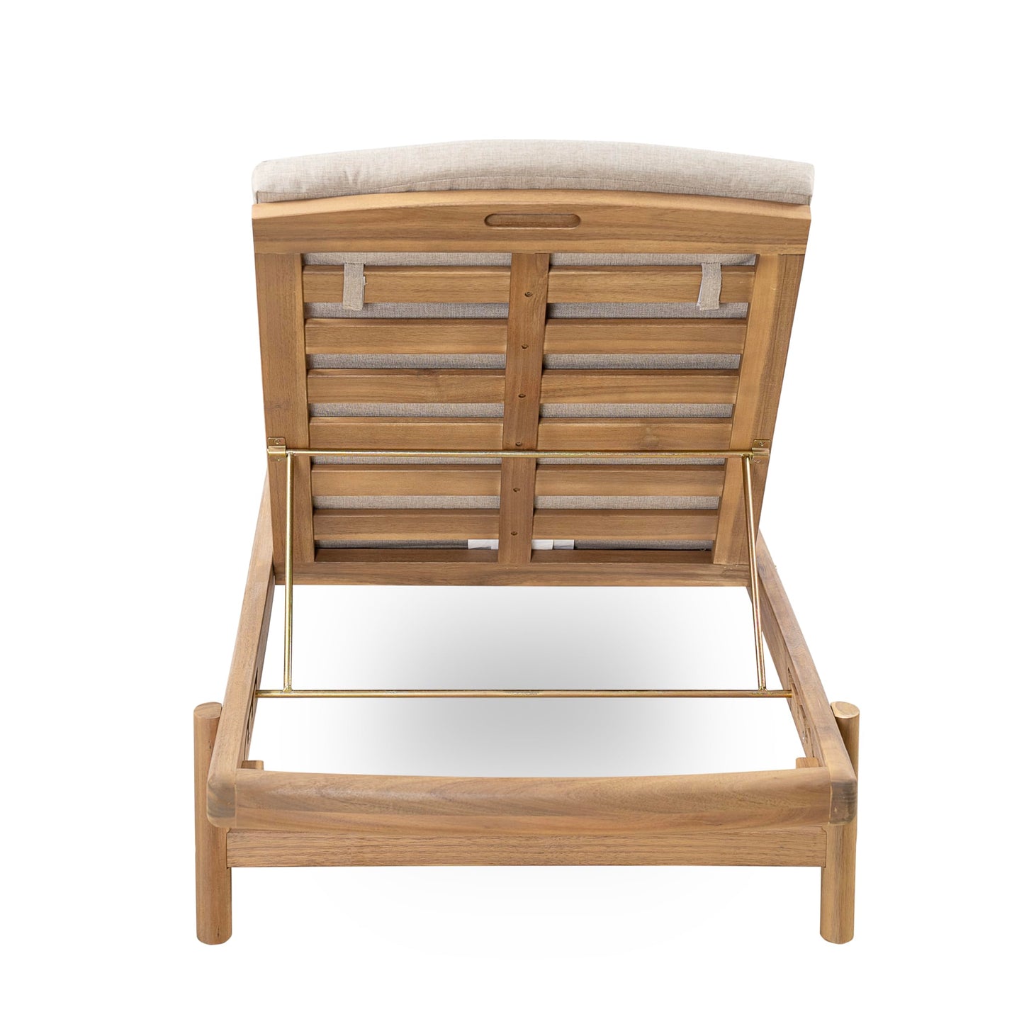 Christopher Knight Home Brolen Acacia Wood Chaise Lounge Chair Outdoor Set of 4, Patio Outdoor Chaise Lounge with Cushions, Adjustable Backrest Lounge Sofa, Wooden Sunbathing Pool Lounger, Teak+Beige