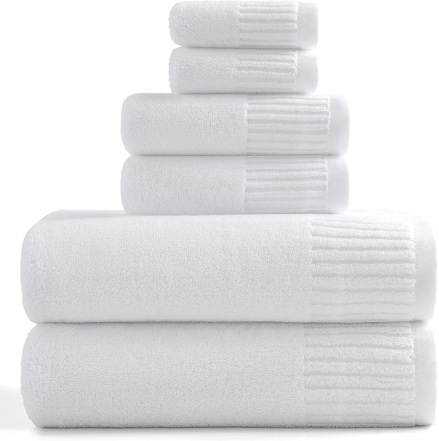 27.5x55 Inches Set 6 100 650GSM 6pieces) YTYC Luxury Bath Towels of Large, Percent Cotton Super Absorbent Soft Shower