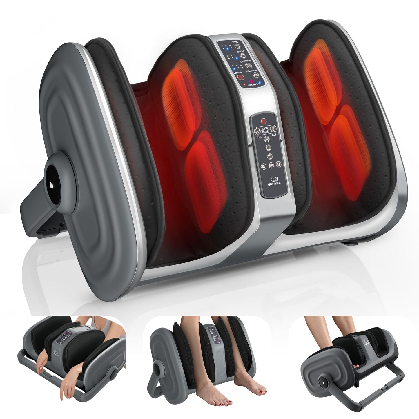 Snailax Foot Massager with Heat, Shiatsu Feet and Calf Massager Machine for Plantar Fasciitis, Neuropathy, Improve Circulation, Foot Leg Massager, Gifts(Without Remote Control)