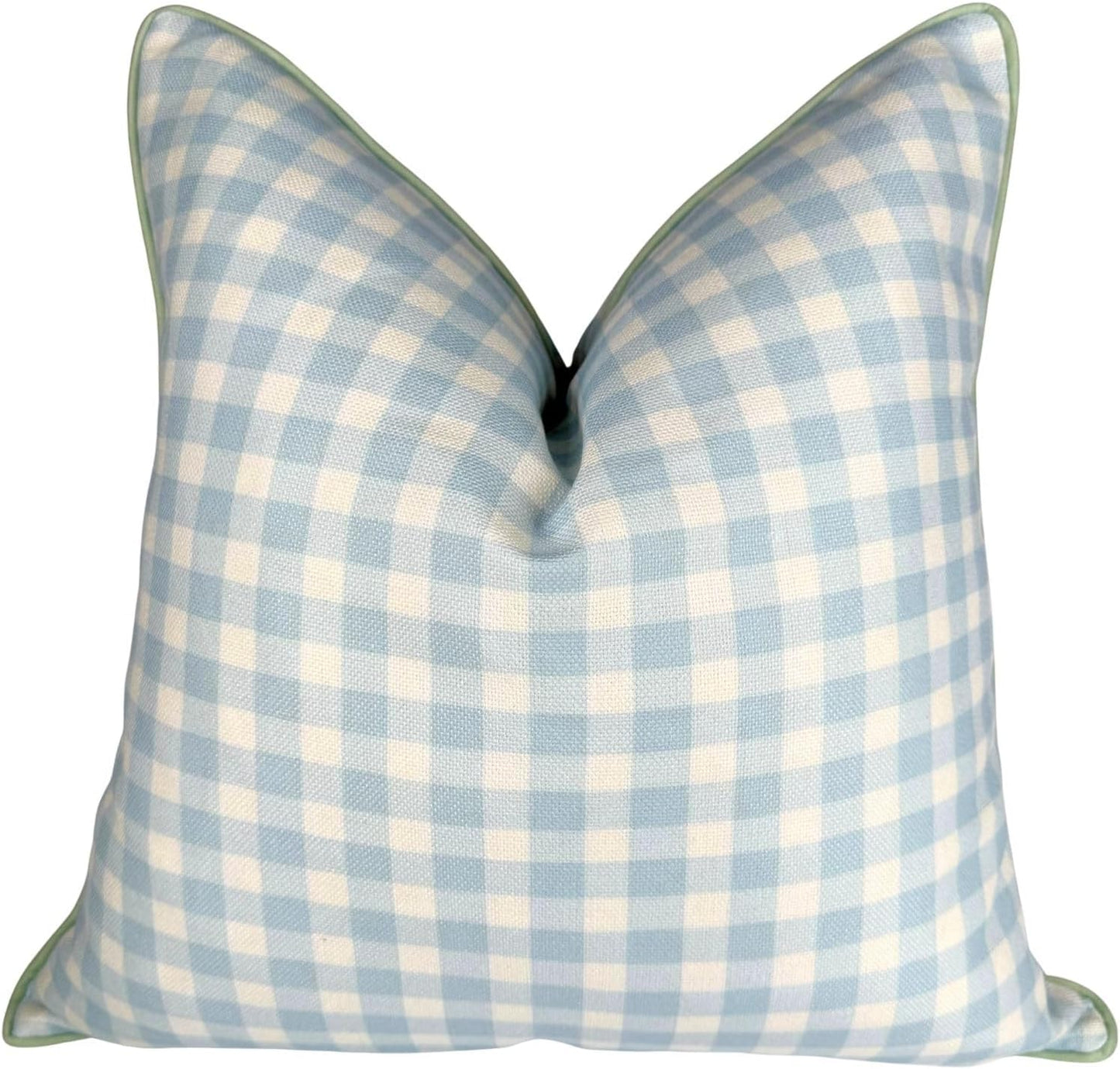20" 20" Jillien Harbor The Charlie Decorative Pillow Cover Blue and White Accent Pillow Cover with Gingham-Inspired