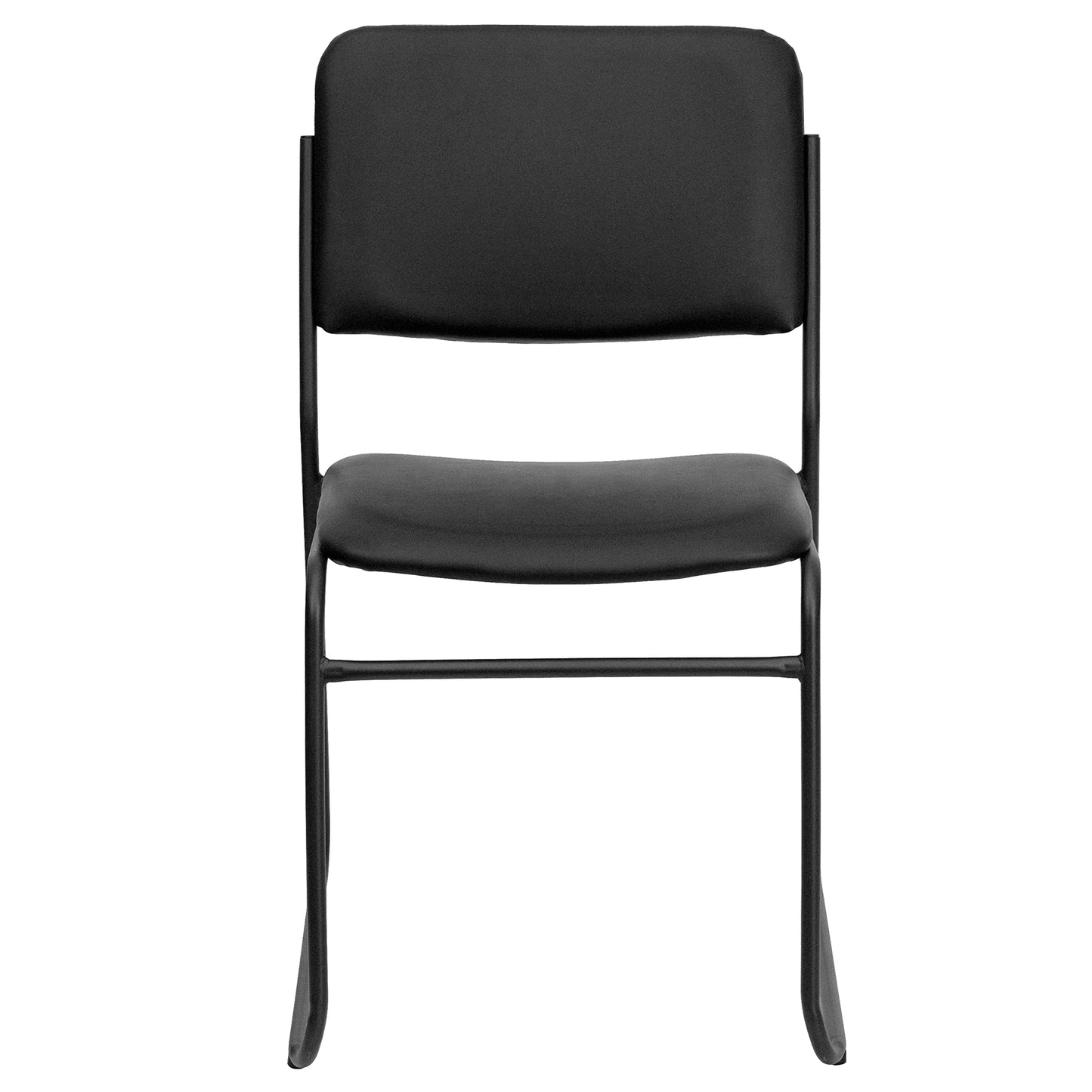 Flash Furniture 4 Pk. HERCULES Series 1000 lb. Capacity High Density Black Vinyl Stacking Chair with Sled Base