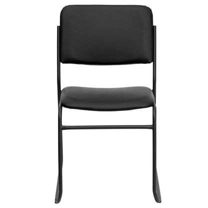 Flash Furniture 4 Pk. HERCULES Series 1000 lb. Capacity High Density Black Vinyl Stacking Chair with Sled Base