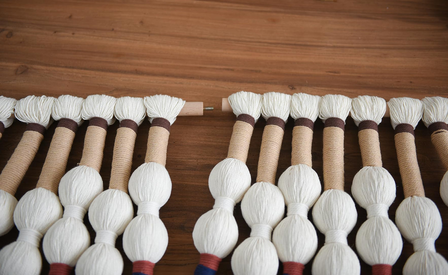 Flber Macrame Wall Hanging Boho Wall Art Handmade Spherical Knot Design with Tassel Fringe, Boho Decor for Bedroom Living Room, for Home Decoration 27" W x 33" L