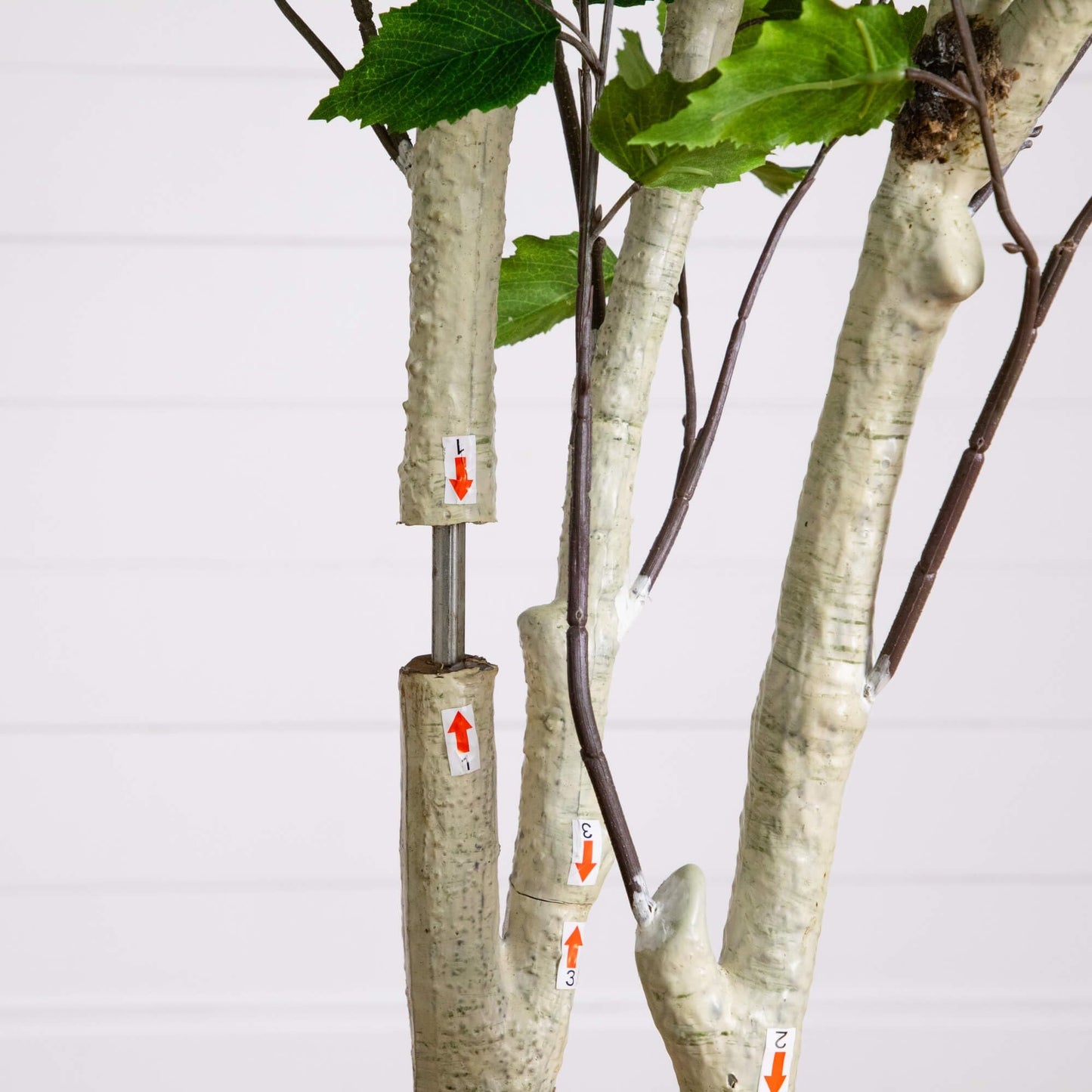 Nearly Natural 8ft Artificial Birch Tree with Real Touch Leaves - Indoor Fake Tree for Home Decor - Flexible Branches for Custom Look