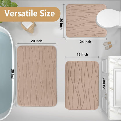 Buganda Memory Foam Bathroom Rug Mat 24x16, Extra Soft, Absorbent, Non-Slip, Machine Washable Bath Rugs for Bathroom