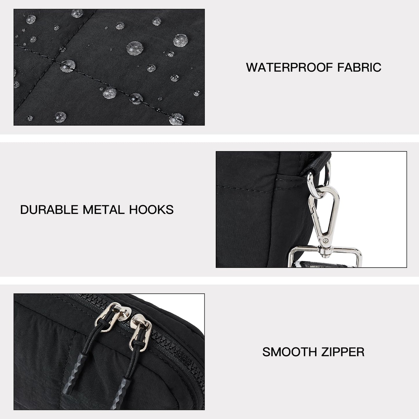 Telena Crossbody Bags for Women Cross Body Purse with Guitar Strap Lightweight Puffer Shoulder Bag for Travel