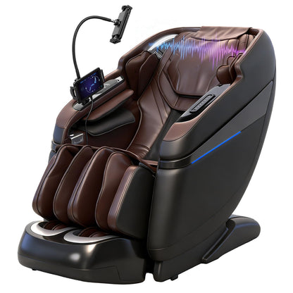 KTENTITO 4D Music Rhythm Massage Chair Full Body, 2026 Unique Sonic Resonance Zero Gravity SL-Track Shiatsu Recliner with Knee Heating Blanket AI Voice Bluetooth Foot Roller Body Scan Airbags G9 Black