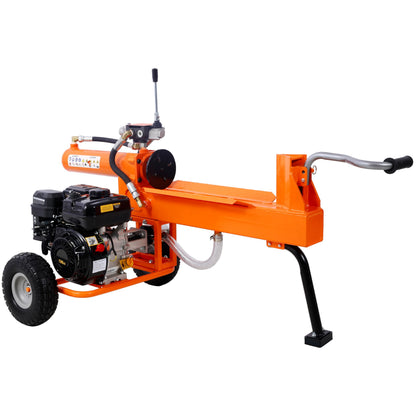 LANTRO JS 7HP Engine Log Splitter, 20 Ton Auto Return Ram System Portable Firewood Splitter, Horizontal Full Beam Steel Wedge Firewood Splitter Tool, Orange