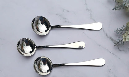 Long Handle Cupping Coffee Spoon, 6.1-inch Stainless Steel Demitasse Spoon for Dessert and Sugar