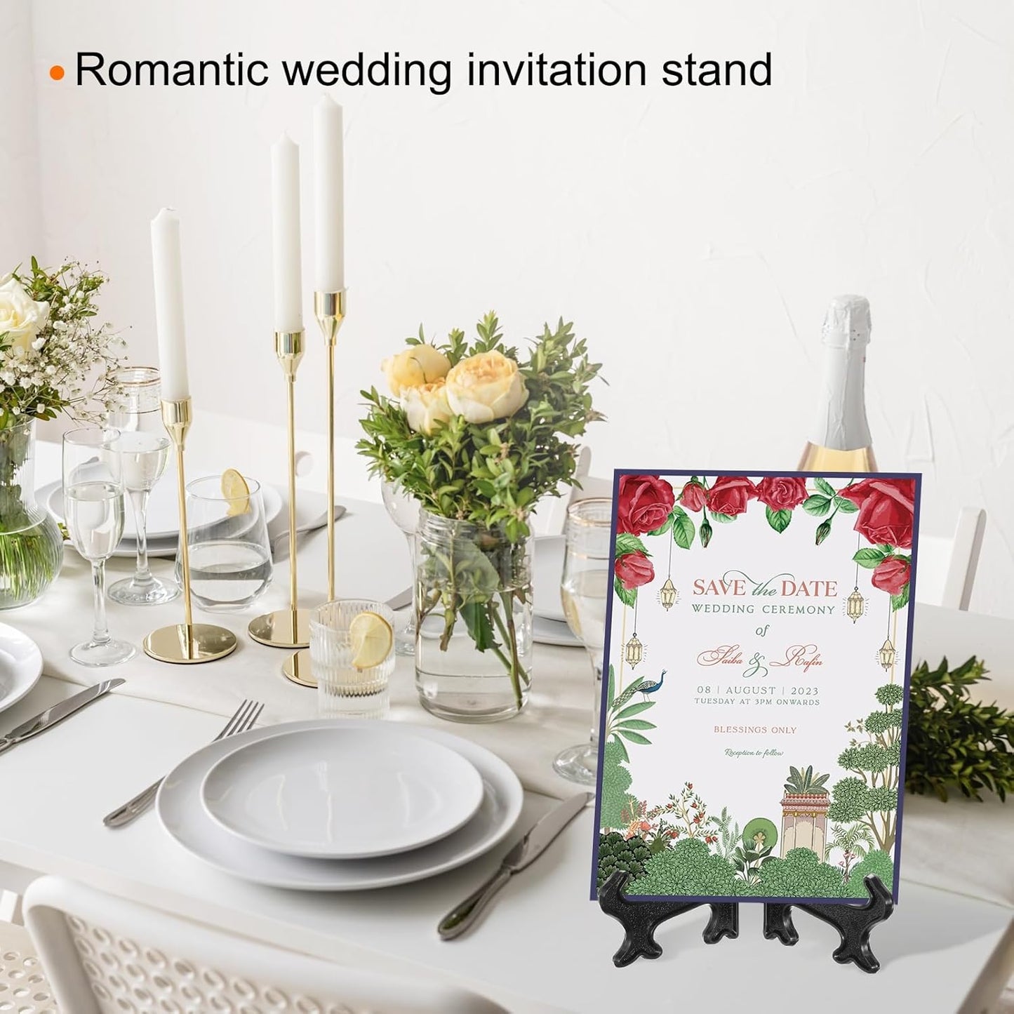 uxcell 9" Acrylic Plate Stands for Display Easels, Transparent 5Pcs Acrylic Plate Holder for Card Photo Frame