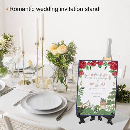 uxcell 12Pcs 7" Acrylic Plate Stands for Display, Easels for Card, Photo Frame, Desktop Transparent