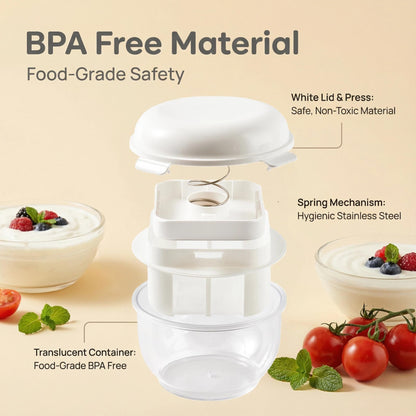 Greek Yogurt Strainer | 2 QT Ultra-Fine Mesh Filter with Spring Press | Yogurt, Kefir, Nut Milk & Soy Milk Strainer | BPA-Free Large Yogurt Container for Home Kitchen | MultiFunctional Yogurt Filter
