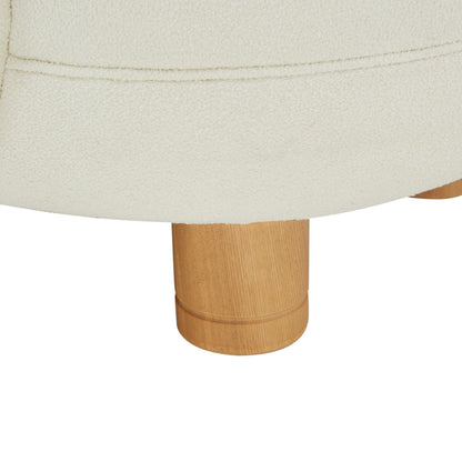 SAFAVIEH Couture Collection Gracelyn Ivory Boucle/Natural Accent Chair (Fully Assembled)