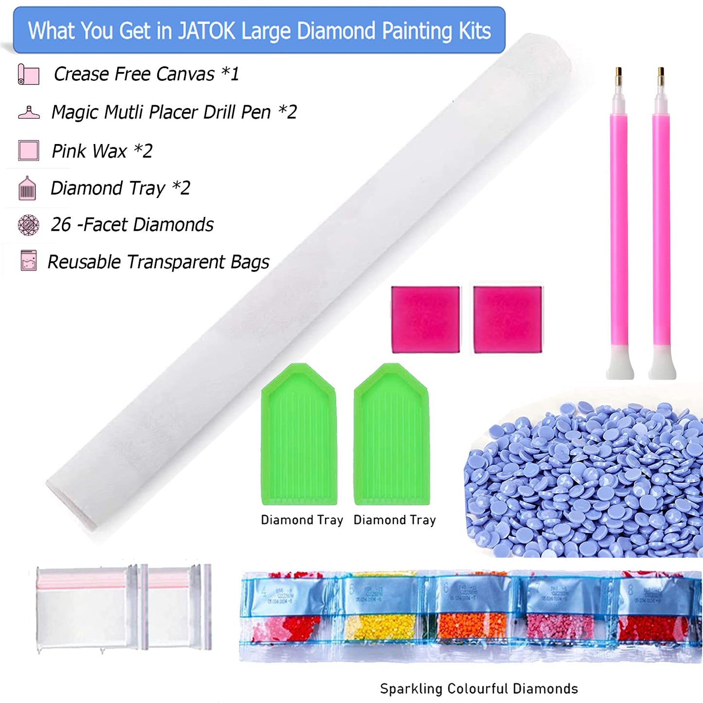 JATOK Large Diamond Painting Kits for Adults (31.5 x 15.7 inch) DIY 5D Sea Moon Full Round Drill Crystal Rhinestone Embroidery Pictures Arts Paint by Number Diamond Art Kits for Home Wall Decor