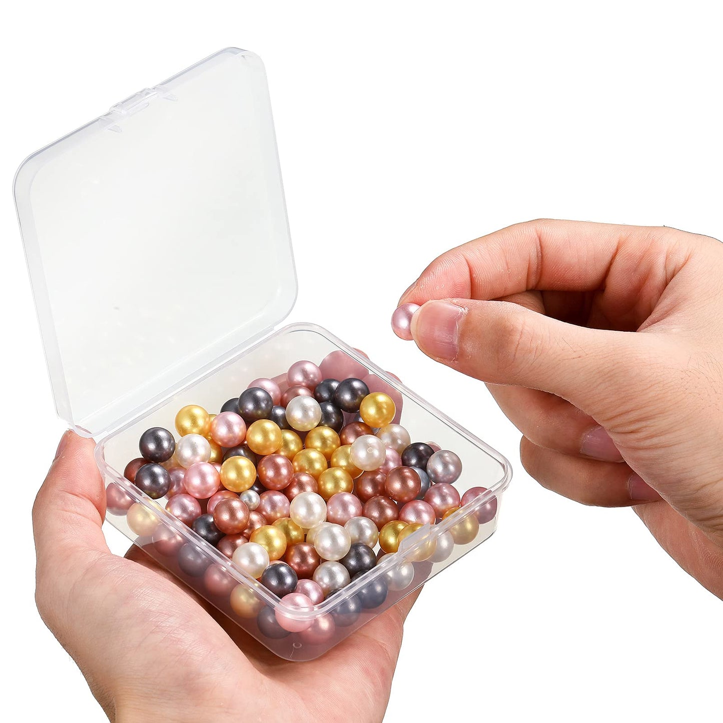 Jetec 30 Pieces Mini Plastic Clear Beads Storage Containers Box for Collecting Small Items, Beads, Jewelry, Business Cards, Game Pieces, Crafts (3.3 x 3.3 x 1.1 Inch)