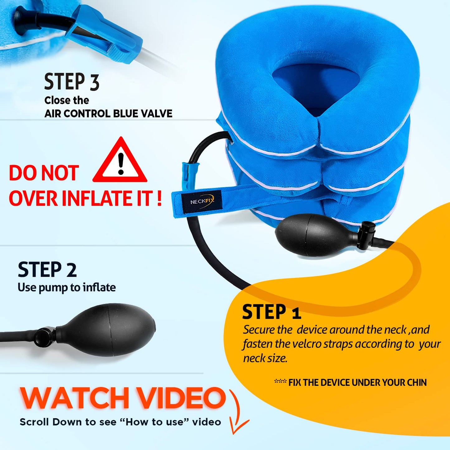 NeckFix Cervical Neck Traction Device – 12-17 Inch
