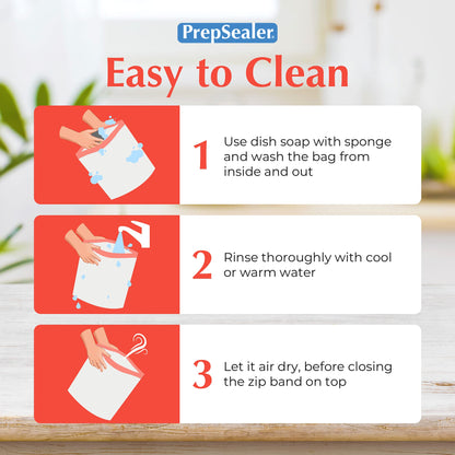 PrepSealer Reusable Food Storage Bags – Keep Fruits, Veggies & Meats Fresh Longer -10 Pieces (3 S, 3 M, 4 L)