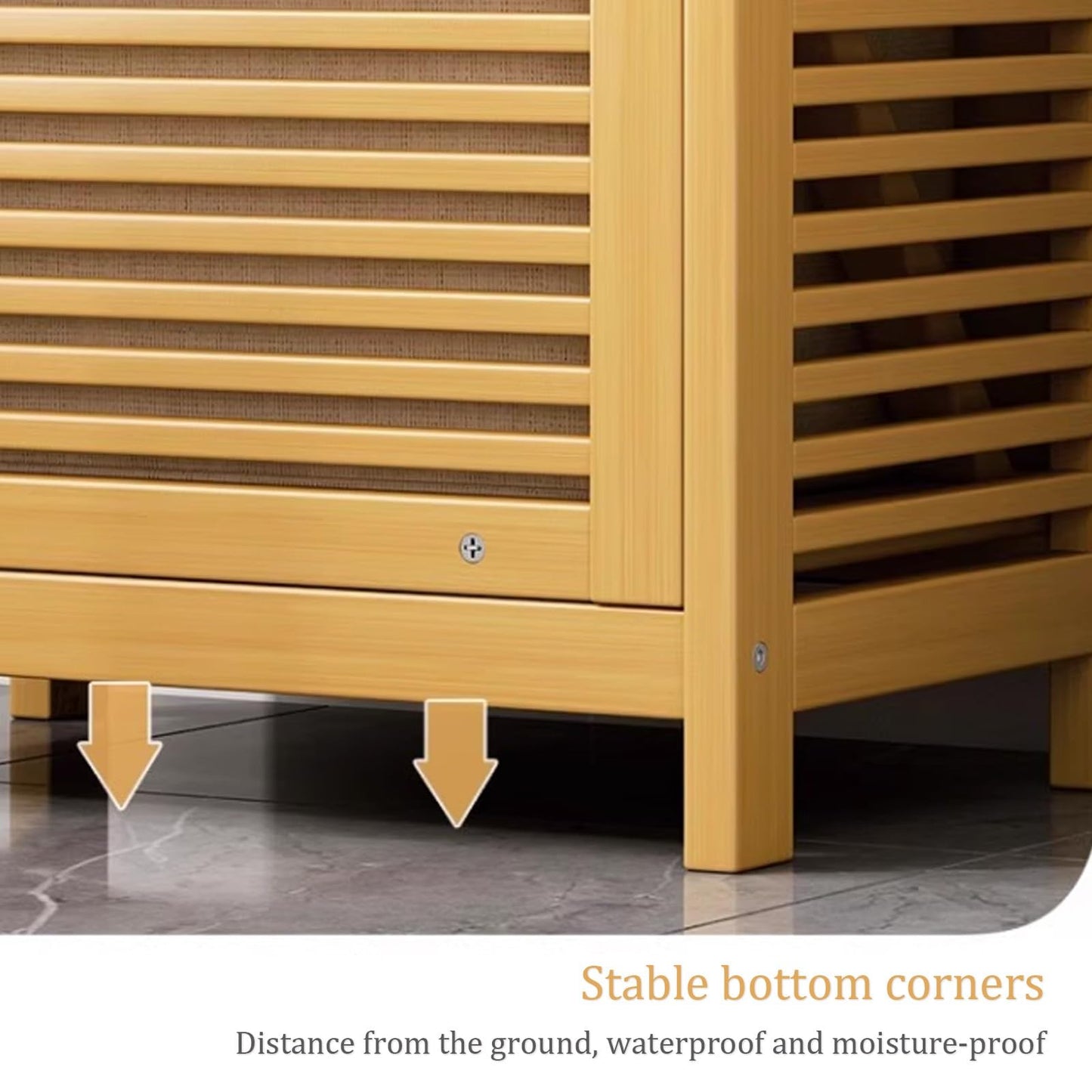 Wood Large Laundry Hamper Cabinet, Laundry Sorter with Pull-Out and Removable Bags, Breathable Hampers for Laundry, Bedroom