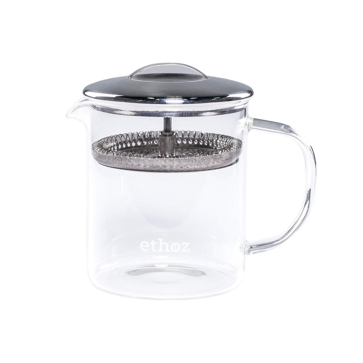 Ethoz® by Planetary Design Glass Tea Brewer – Premium Loose-Leaf Infuser, Borosilicate Chamber, Stainless Steel Strainer, 14 fl.oz. / 400 mL, Minimalist Design, Sustainable & Easy to Clean