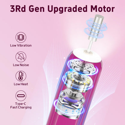 Professional Nail Drill Set, 2,0000 RPM Electric Nail File with 12 Grinding Head & 100Pcs Sanding Bands for Acrylic Gel Nails, Manicure and Polishing (Beige)