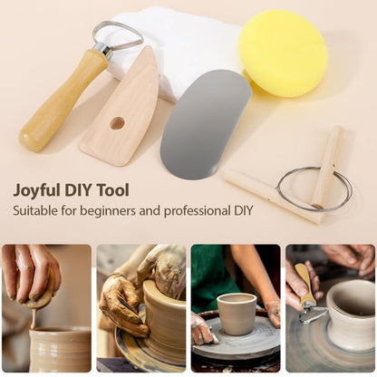Tovotum Pottery Sculpting Tools 32PCS Ceramic Clay Carving Tools Set for Beginners Expert Art Crafts Pottery Clay Tool
