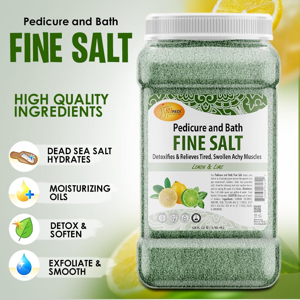 SPA REDI - Detox Foot Soak Pedicure and Bath Fine Salt, Lavender and Wildflower, 128 Oz - Made with Dead Sea Salts, Argan Oil, Coconut Oil, and Essential Oil, Hydrates, Softens and Moisturizes