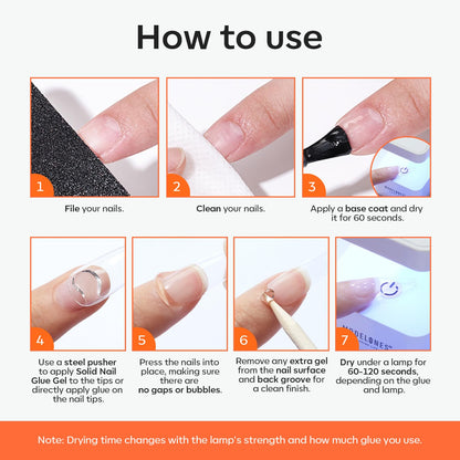 modelones 9 in One Gel Nail Glue Brush On Nail Glue 15 ml for Tips, Rhinestones, Base Coat, Blooming Art Gel Kit for Press on Nails Acrylic Tips U V Lamp Needed 2Pcs