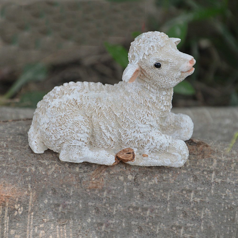 TATEELY 2 Pcs Sheep Panda Fairy Garden Kits Figurines for Miniatures Ornaments Fairies Gardens House Terrarium Kit Dollhouse Supplies DIY Outdoor Decorations Moss Micro Landscaping Decor
