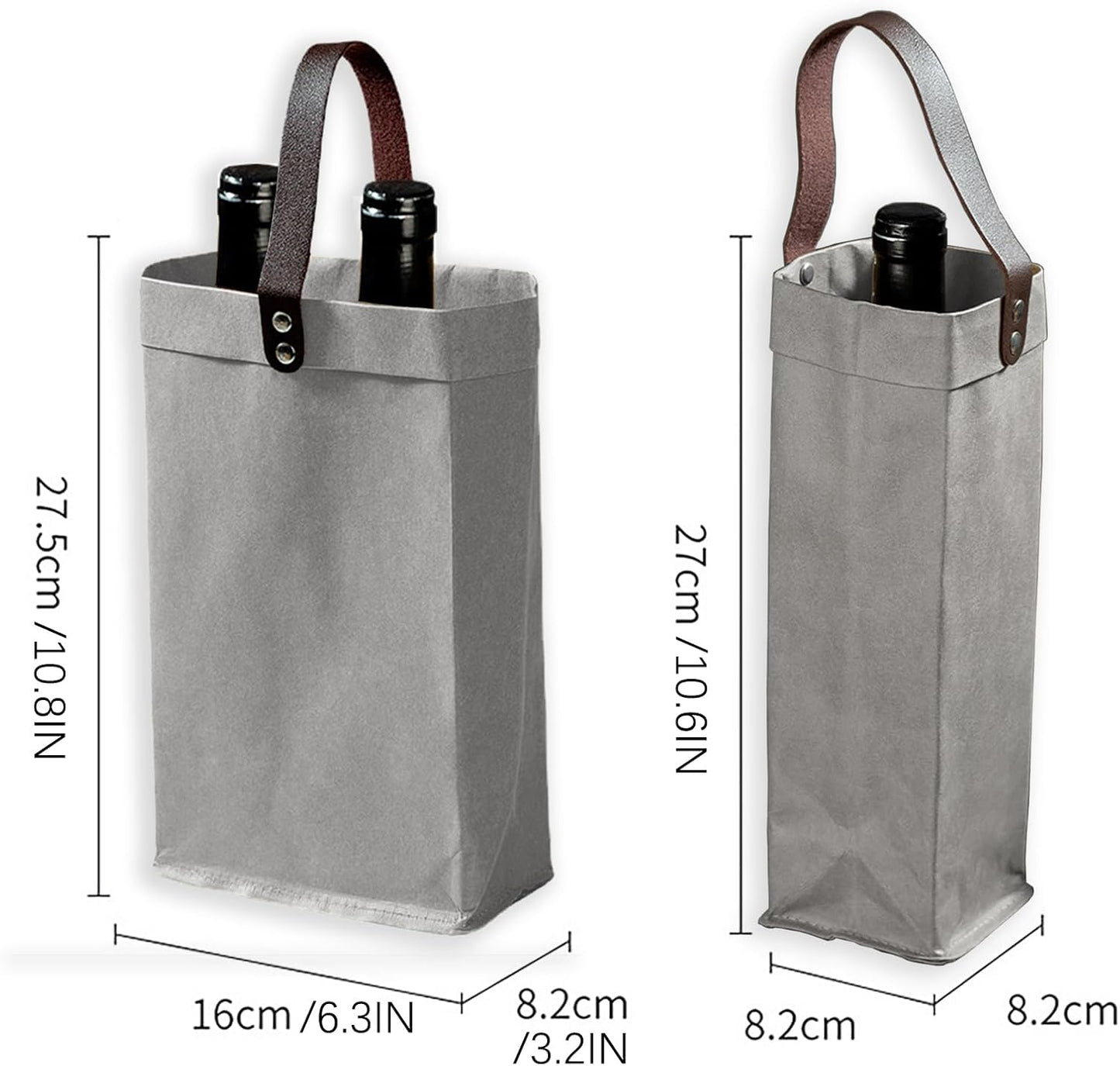 2 Pcs Reusable Wine Carrier Tote Bag - Single Double Wine Bags for Birthday, Wedding, Picnic Gifts