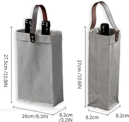 2 Pcs Reusable Wine Carrier Tote Bag - Single Double Wine Bags for Birthday, Wedding, Picnic Gifts
