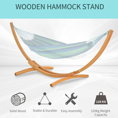 10.6' Wooden Hammock Stand GPicnic Camp Accessories, 264lbs, Natural