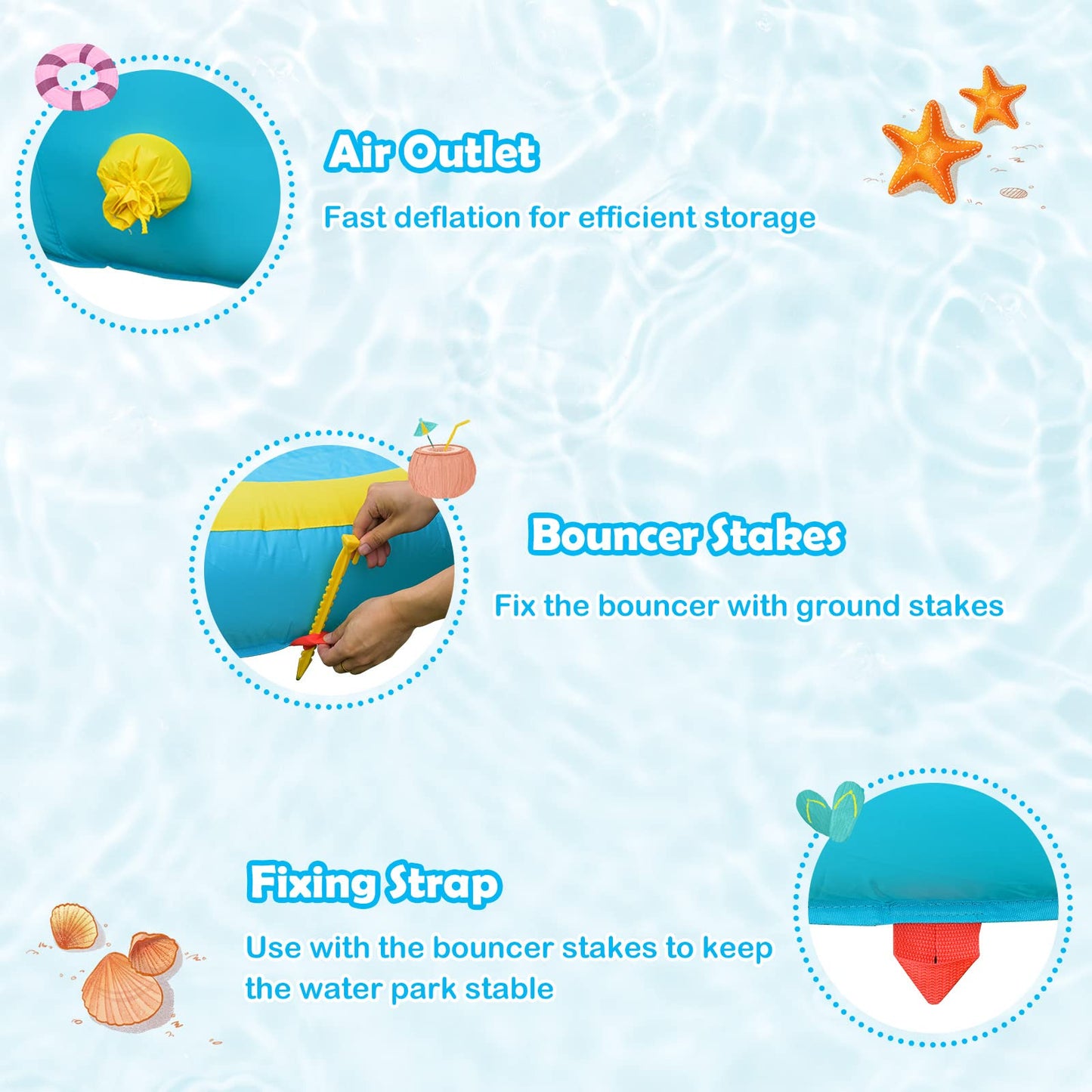 BOUNTECH Inflatable Water Slide Park, 15x12FT Double Slides Kids Mega Waterslide for Outdoor Racing Fun, Heavy Climbing Wall, Blow up Water Slides Inflatables for Big Kids Backyard Party Gifts