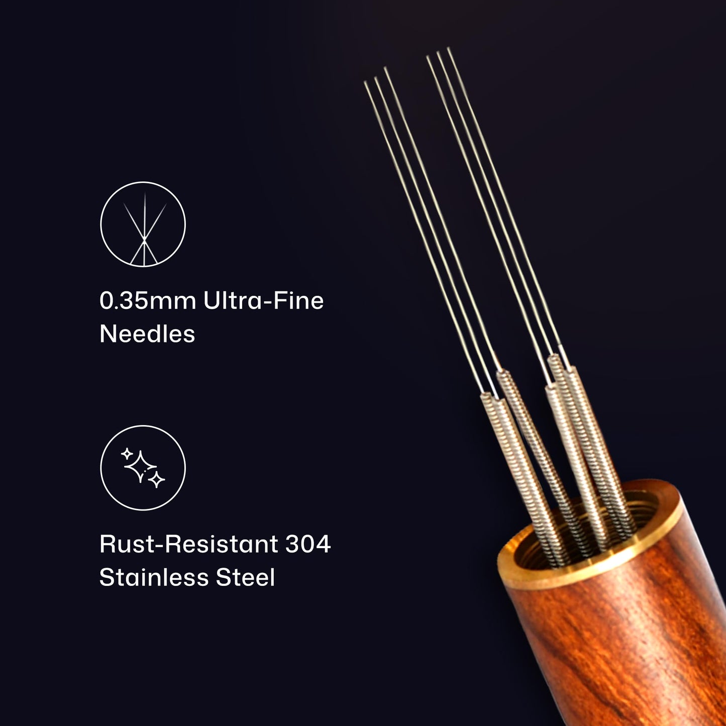 MADCHIEF WDT Tool Espresso – 6x 0.35mm Needles with Stand | Espresso Coffee Distribution & Stirring WDT Tool | Wooden Handle Coffee Distributor Barista Tools for Even Extraction & Better Crema