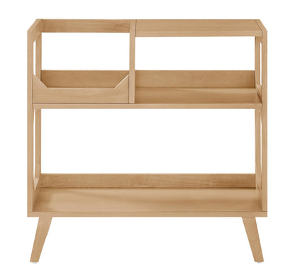 Crosley Furniture Asheville Mid-Century Modern Record Player Stand, Storage for Vinyl Records, Media Console, Natural