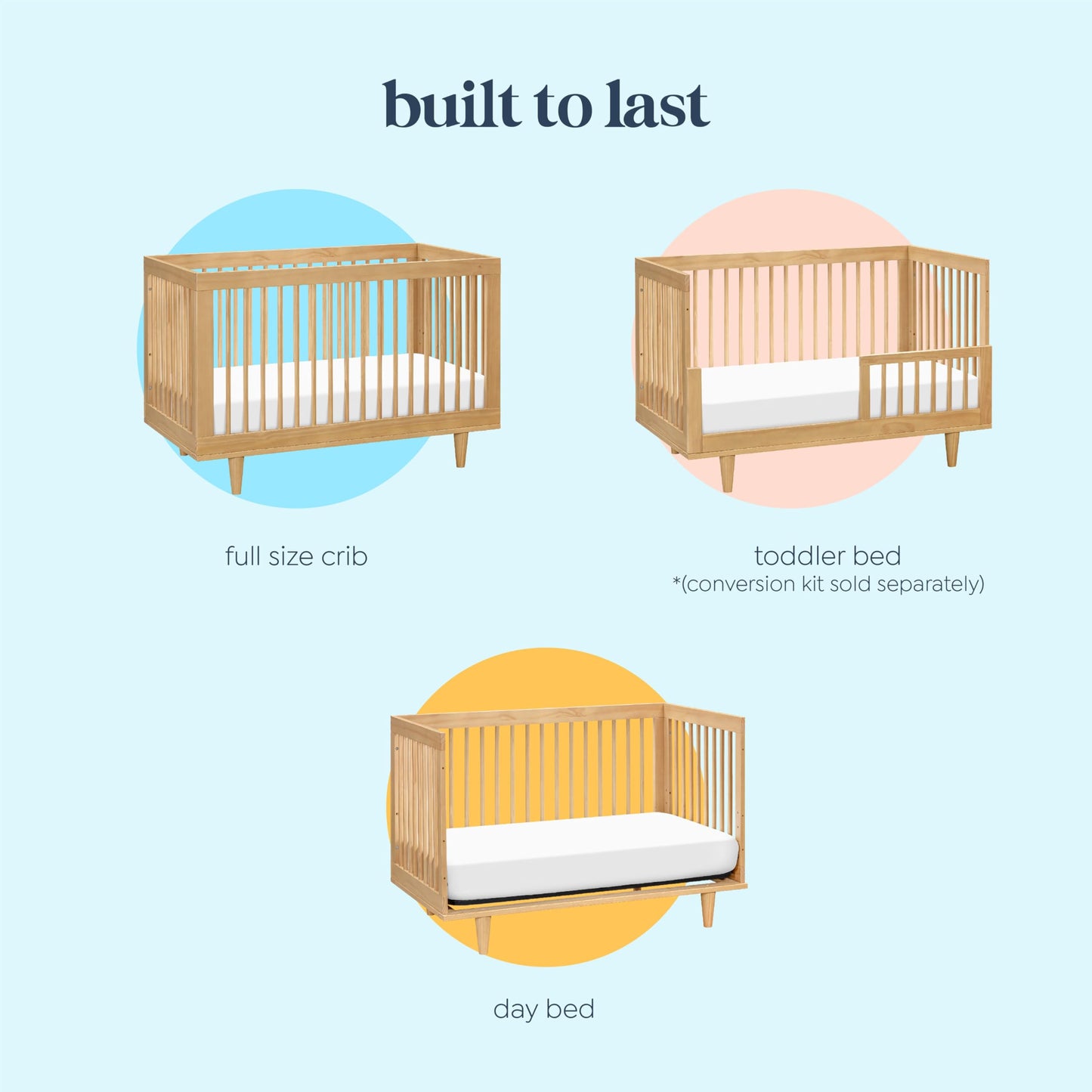 Davinci Marley 3-in-1 Convertible Crib in Honey, Greenguard Gold and FSC® Certified