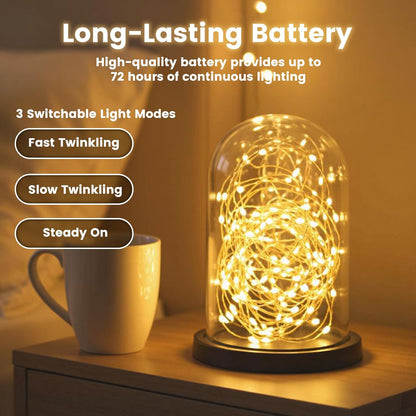 15 Pack 7Ft 20 DomeStar Fairy Lights Battery Operated, LED Waterproof String Lights Wire Firefly Starry Moon Light