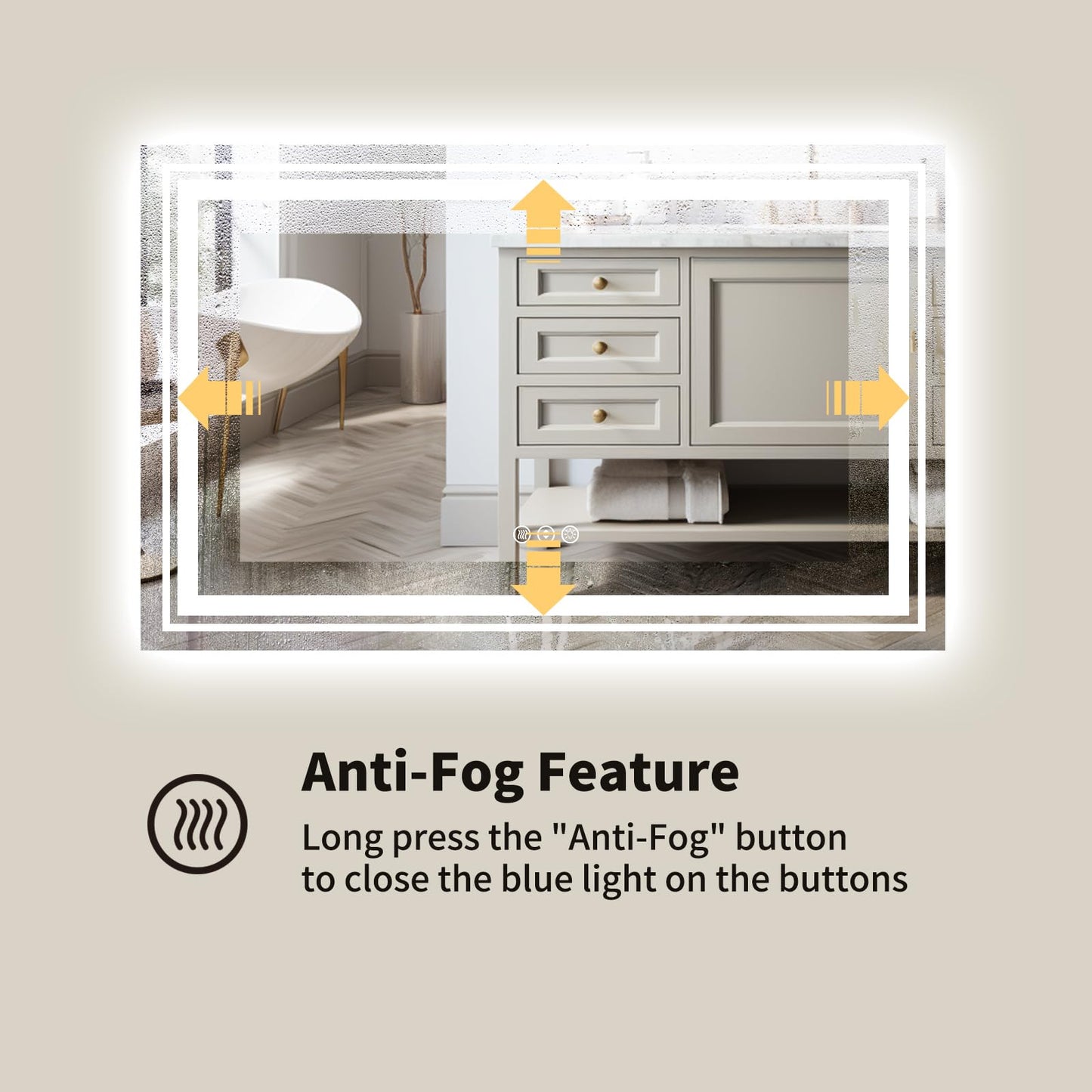 WTTY 60"x30" LED Bathroom Mirror with Lights, Backlit and Front Lighted Bathroom Vanity Mirrors Wall Mounted, Double LED Vanity Wall Mirror for Bathroom with Anti-Fog, Dimmable, Memory, Shatter-Proof