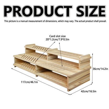 Floor Tile Sample Rack,Wooden Display Shelf for Building Materials - Stylish Long Strip Tile Stand for Marble & Floor Samples, Space-Saving Retail Store & Trade Show Rack (117x42)