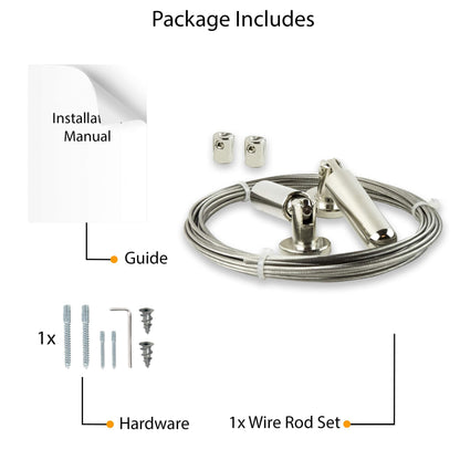 Wallniture Curtain Drape Wire Rod Set for Tapestry, Kids Crafts, Wall Decor Picture Hanging Kit