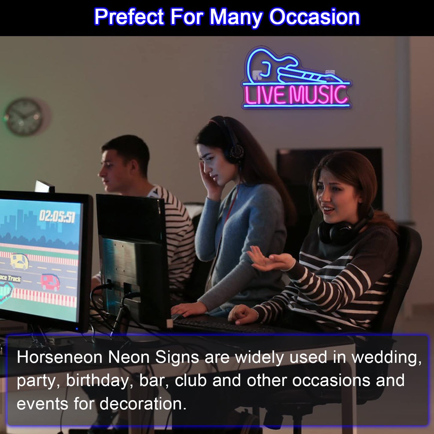 Horseneon Good Food Good Mood Neon LED Sign, Food Neon Signs for Wall Decor, Good Food Good Mood Neon Light with USB Powered for Snack Shop, Restaurant, Fast Food